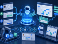 AI assistant automating scheduling, messaging, and task workflows across apps and devices