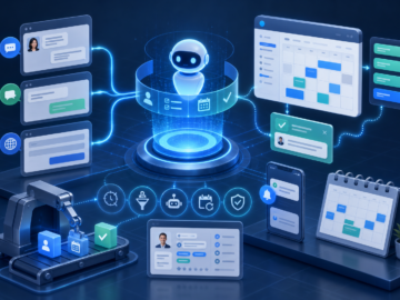 AI assistant automating scheduling, messaging, and task workflows across apps and devices