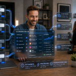 AI communication hub showing automated replies, appointment scheduling, lead qualification, and follow-up automation