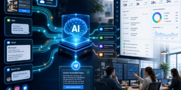AI-powered lead capture and automated customer response dashboard for web, SMS, email, and social chat