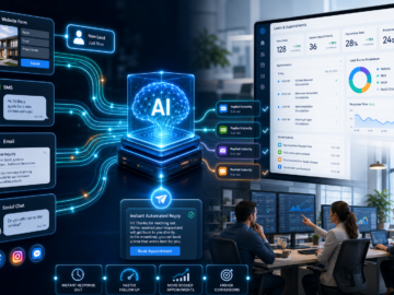 AI-powered lead capture and automated customer response dashboard for web, SMS, email, and social chat