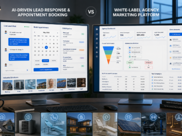 Comparison of AI lead response and appointment booking software versus a white-label agency marketing platform
