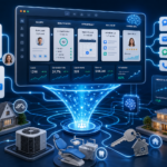 AI-powered lead management dashboard showing inquiry, qualification, appointment, follow-up, and closed-deal stages