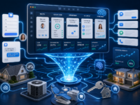 AI-powered lead management dashboard showing inquiry, qualification, appointment, follow-up, and closed-deal stages